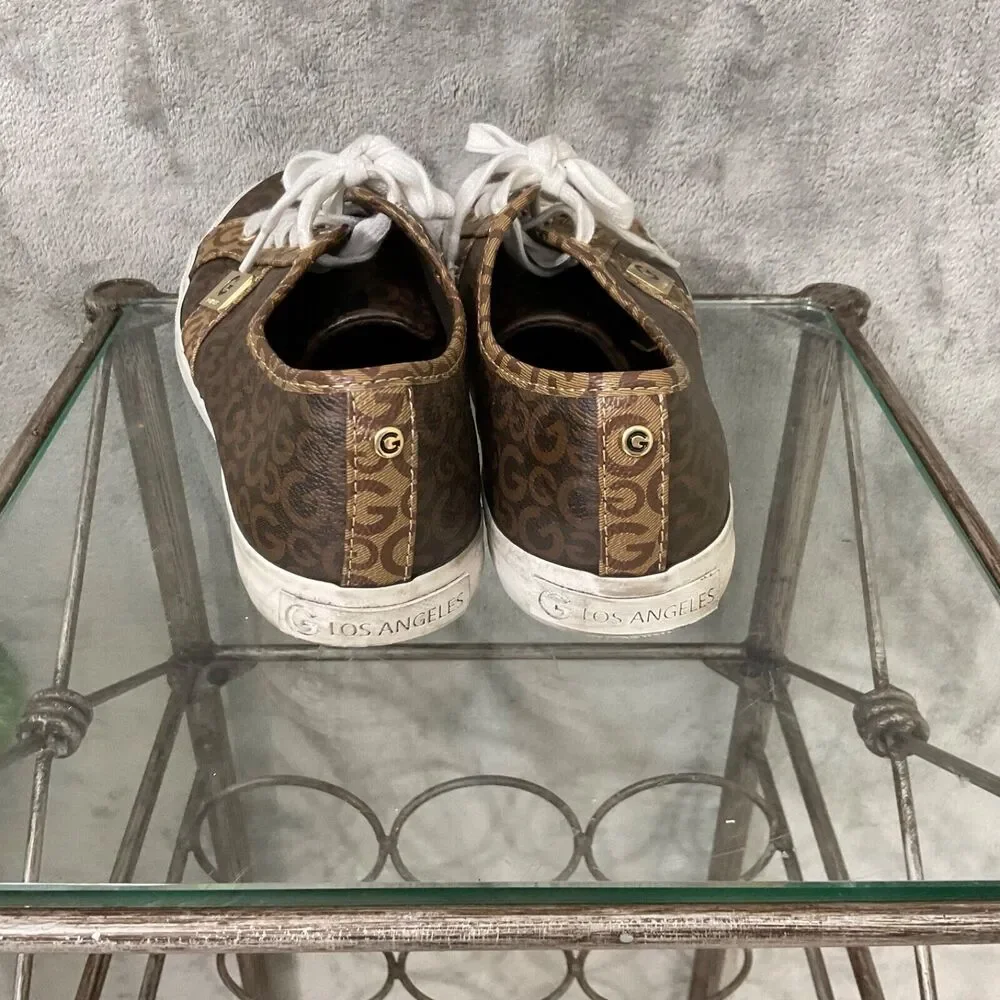 GBG Los Angeles Shoes Sneakers Women's Size 11M Brown Gold logo Accents